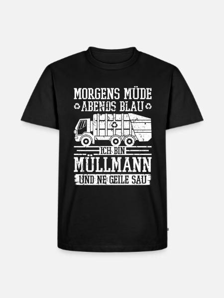 Müllmann Abfalltechniker Müllabfuhr - Männer Premium Bio T-Shirt - Schwarz