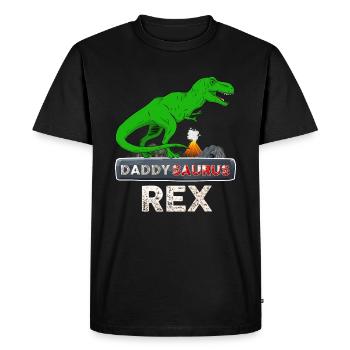 Daddy Dinosaur Daddysaurus Rex - Men's Premium Organic T-Shirt - black - Front - Nico (187cm)
