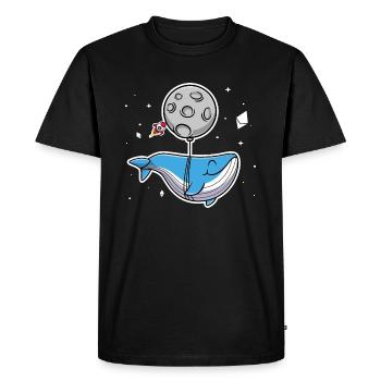 Whale from Web3 to the Moon and Ethereum Crypto - Men's Premium Organic T-Shirt - black - Front - Nico (187cm)