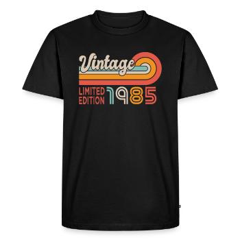 1985 Birthday Born in 1985 - Men's Premium Organic T-Shirt - black - Front - Nico (187cm)
