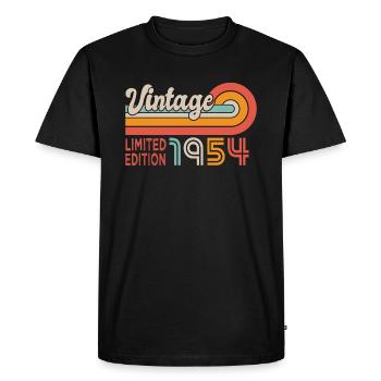 1954 anniversaire Né en 1954 - T-shirt Premium bio Homme - noir - Devant - Nico (187cm)