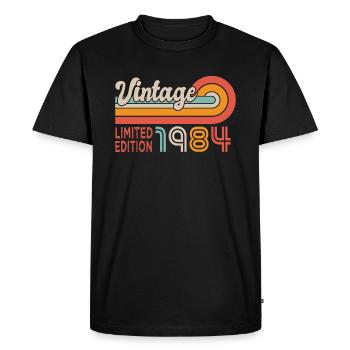 1984 anniversaire Né en 1984 - T-shirt Premium bio Homme - noir - Devant - Nico (187cm)
