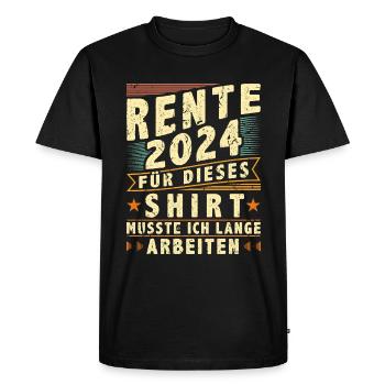 Rente 2024 Lange Arbeiten Kollegen Rentner - Männer Premium Bio T-Shirt - Schwarz - Vorne - Nico (187cm)