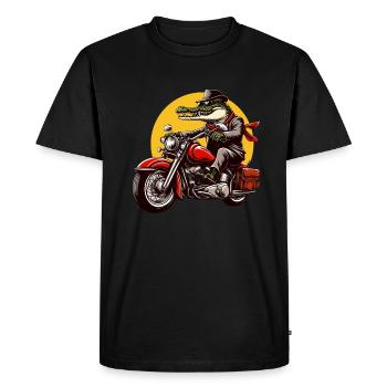 Moto Crocodile - T-shirt Premium bio Homme - noir - Devant - Nico (187cm)