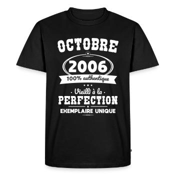 18th birthday - October 2006 Perfection - Men's Premium Organic T-Shirt - black - Front - Nico (187cm)