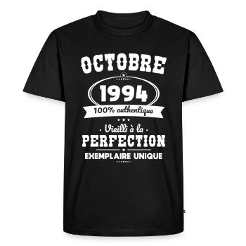 30th Anniversary - October 1994 Perfection - Men's Premium Organic T-Shirt - black - Front - Nico (187cm)