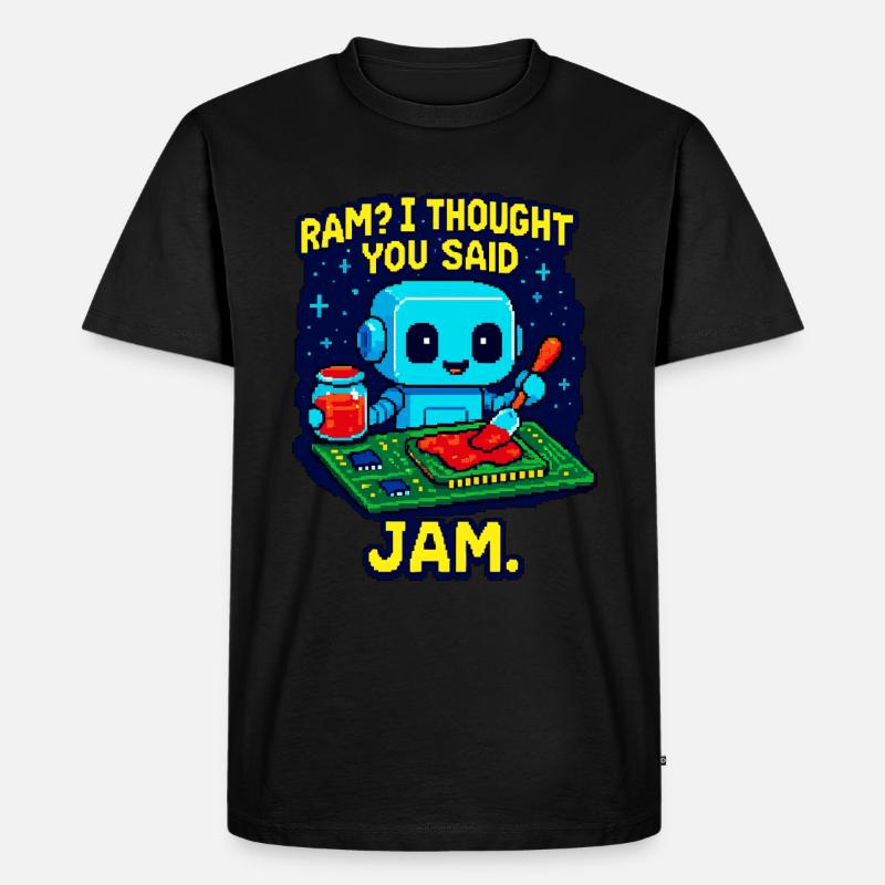 RAM oder Marmelade? - Männer Premium Bio T-Shirt - Schwarz