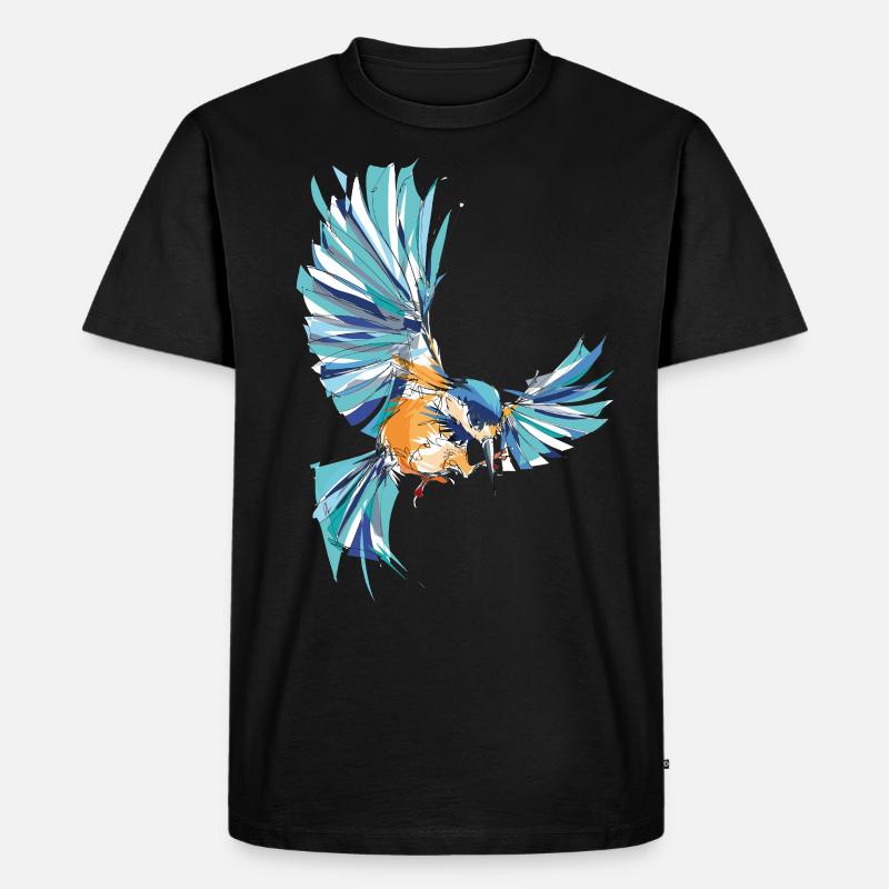 Eisvogel - Männer Premium Bio T-Shirt - Schwarz