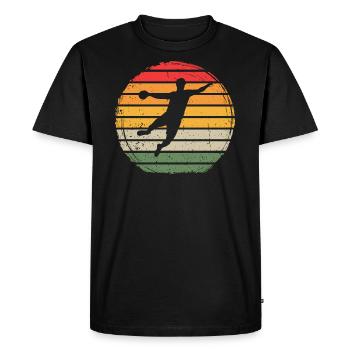 Handball Vintage - T-shirt Premium bio Homme - noir - Devant - Nico (187cm)