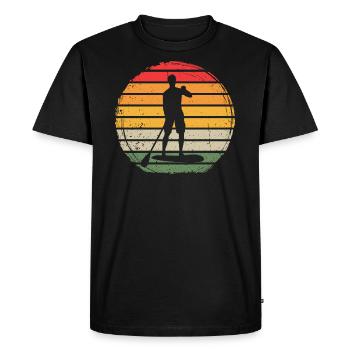 Paddle Board Vintage - Men's Premium Organic T-Shirt - black - Front - Nico (187cm)