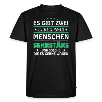 Secretary Gift - Two Types of... Design - Men's Premium Organic T-Shirt - black - Front - Nico (187cm)