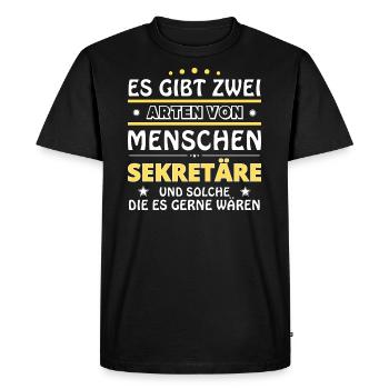 Secretaries Gift - Two Types of... Design - Men's Premium Organic T-Shirt - black - Front - Nico (187cm)