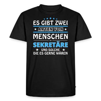 Secretaries Gift - Two Types of... Design - Men's Premium Organic T-Shirt - black - Front - Nico (187cm)