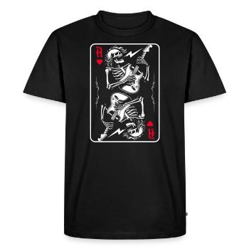 Coeur Ace avec échafaudage en os et guitare électrique T-Shirt - T-shirt Premium bio Homme - noir - Devant - Nico (187cm)