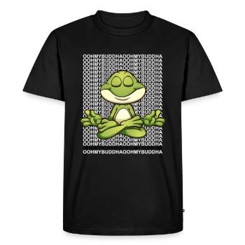 Oooh ma grenouille de Bouddha - T-shirt Premium bio Homme - noir - Devant - Nico (187cm)