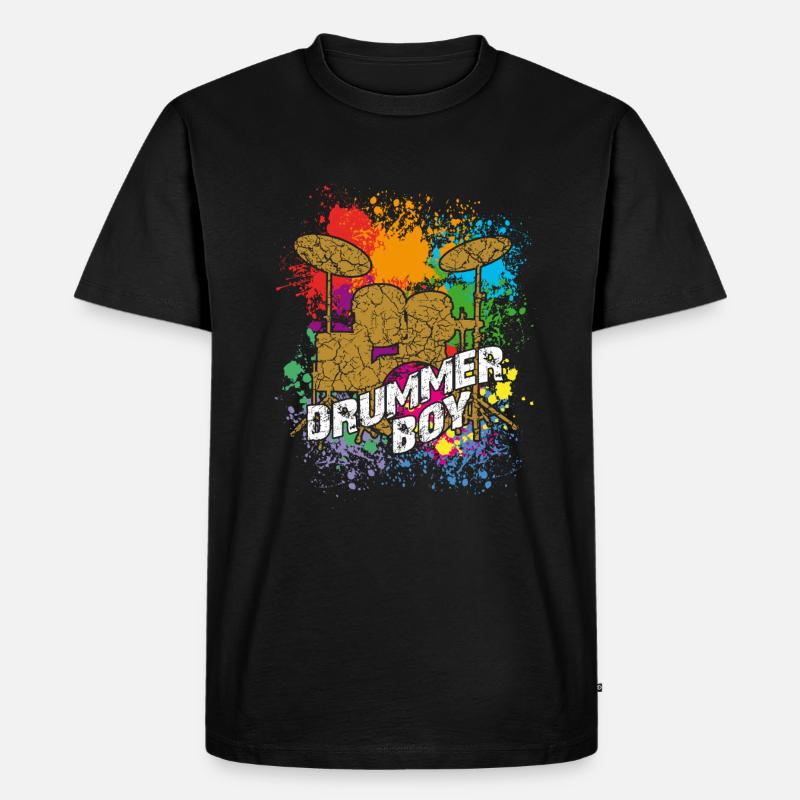 Drummer Boy - Drums - Drummer - Männer Premium Bio T-Shirt - Schwarz