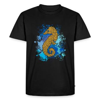 Hippocampe | Hippocampes | hippocampe - T-shirt Premium bio Homme - noir - Devant - Nico (187cm)