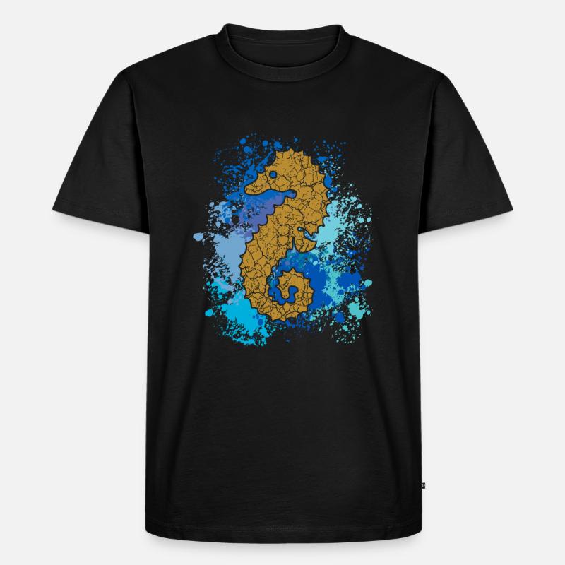 Seepferd | Seepferdchen | Hippocampus - Männer Premium Bio T-Shirt - Schwarz