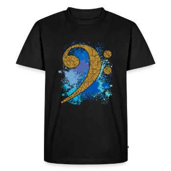 Basse - Bass Key - bleu - T-shirt Premium bio Homme - noir - Devant - Nico (187cm)