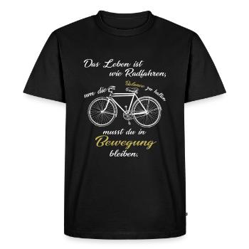 Fahrrad | Rennrad | Radsport - Männer Premium Bio T-Shirt - Schwarz - Vorne - Nico (187cm)