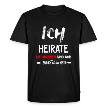 Je vais me marier, les autres ne font que fêter ça ici - T-shirt Premium bio Homme - noir - Devant - Nico (187cm)