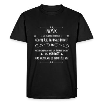 Étudiant en physique étudiant en physique | Drôle de sort - T-shirt Premium bio Homme - noir - Devant - Nico (187cm)