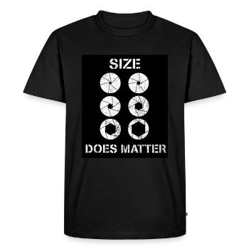 SIZE DOES MATTER - Men's Premium Organic T-Shirt - black - Front - Nico (187cm)