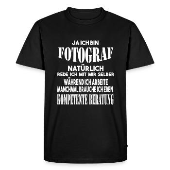 Fotografie | Fotografen | Fotografin - Männer Premium Bio T-Shirt - Schwarz - Vorne - Nico (187cm)