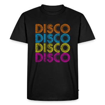 Musique disco - T-shirt Premium bio Homme - noir - Devant - Nico (187cm)