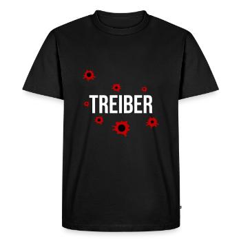 Drôle de pilote Tshirt avec des trous de balle - T-shirt Premium bio Homme - noir - Devant - Nico (187cm)