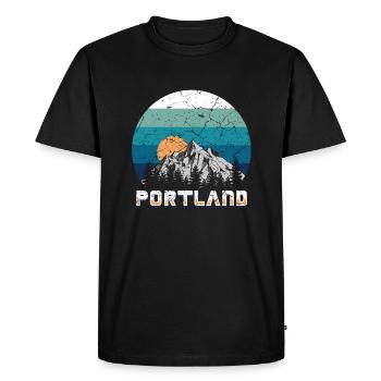 Portland - T-shirt Premium bio Homme - noir - Devant - Nico (187cm)