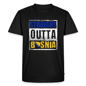 Straight Outta Bosnia - Men's Premium Organic T-Shirt - black - Front - Nico (187cm)
