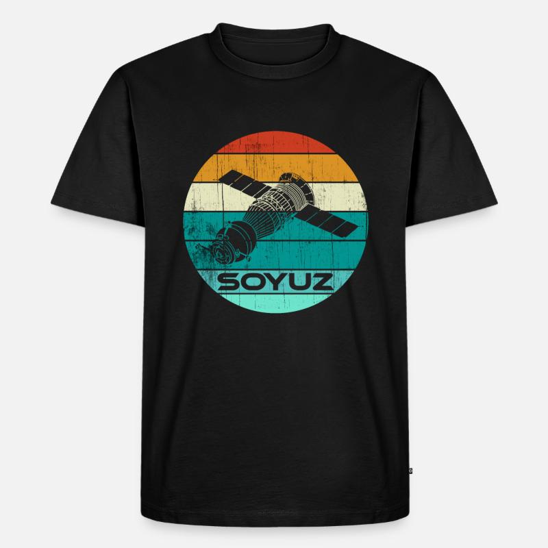 Sojus Raumschiff Sowjetunion - Männer Premium Bio T-Shirt - Schwarz
