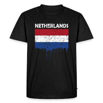 Netherlands flag - Men's Premium Organic T-Shirt - black - Front - Nico (187cm)