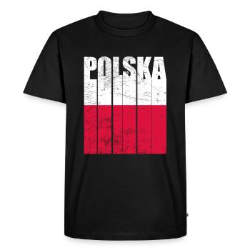 Pologne - T-shirt Premium bio Homme - noir - Devant - Nico (187cm)