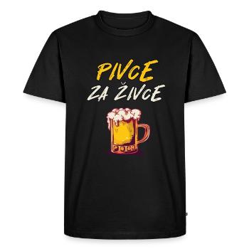 Pivce Za Zivce | Beer Pivo Gift Croatia Joke - Men's Premium Organic T-Shirt - black - Front - Nico (187cm)