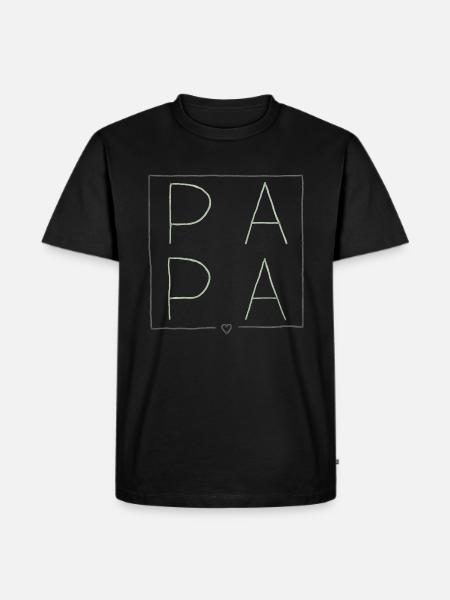 Papa gerahmt - Männer Premium Bio T-Shirt - Schwarz