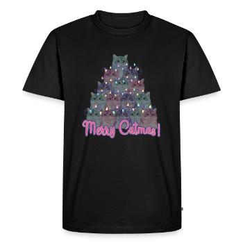 Joyeux Catmas Chats de Noël - T-shirt Premium bio Homme - noir - Devant - Nico (187cm)