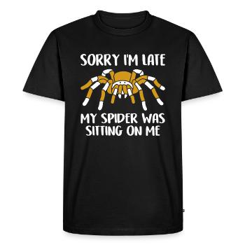 My Spiders Sat On Me Funny Spider Saying - Men's Premium Organic T-Shirt - black - Front - Nico (187cm)