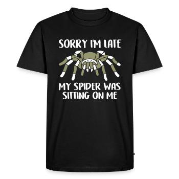 My Spiders Sat On Me Funny Spider Saying - Men's Premium Organic T-Shirt - black - Front - Nico (187cm)