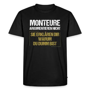 Les monteurs ne se disputent pas - T-shirt Premium bio Homme - noir - Devant - Nico (187cm)