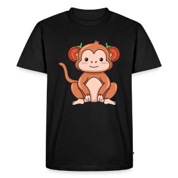 Monkey Tomato Design for Monkey Lovers - Men's Premium Organic T-Shirt - black - Front - Nico (187cm)