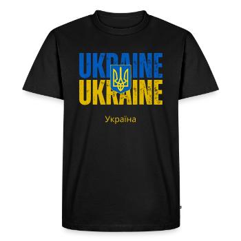 Drapeau ukrainien, fierté ukrainienne - T-shirt Premium bio Homme - noir - Devant - Nico (187cm)
