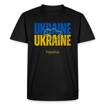 Drapeau ukrainien, fierté ukrainienne - T-shirt Premium bio Homme - noir - Devant - Nico (187cm)