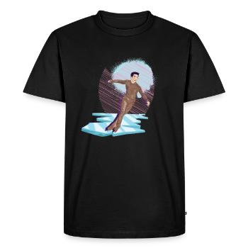 Patin à glace Patinage sur glace Patinage sur glace - T-shirt Premium bio Homme - noir - Devant - Nico (187cm)