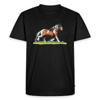 Motif cheval Tinker Piebald Cadeau Drôle Irlandais - T-shirt Premium bio Homme - noir - Devant - Nico (187cm)