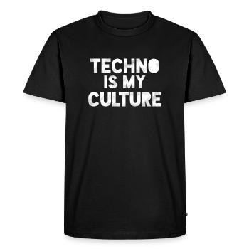 Techno Is My Culture - Tshirt with saying - Men's Premium Organic T-Shirt - black - Front - Nico (187cm)