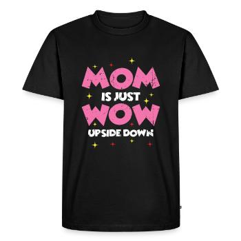 Mother's Day Gift Idea MoM Means Wow - Men's Premium Organic T-Shirt - black - Front - Nico (187cm)