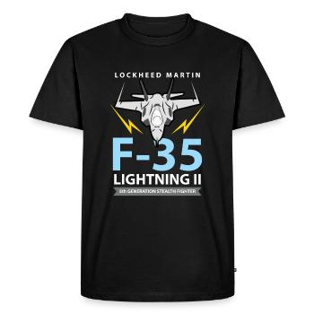 F-35 Lightning II Stealth Fighter Fighter - Men's Premium Organic T-Shirt - black - Front - Nico (187cm)