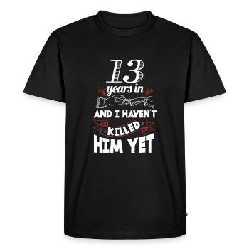 13 Years Wedding Anniversary Gift Idea for Women - Men's Premium Organic T-Shirt - black - Front - Nico (187cm)